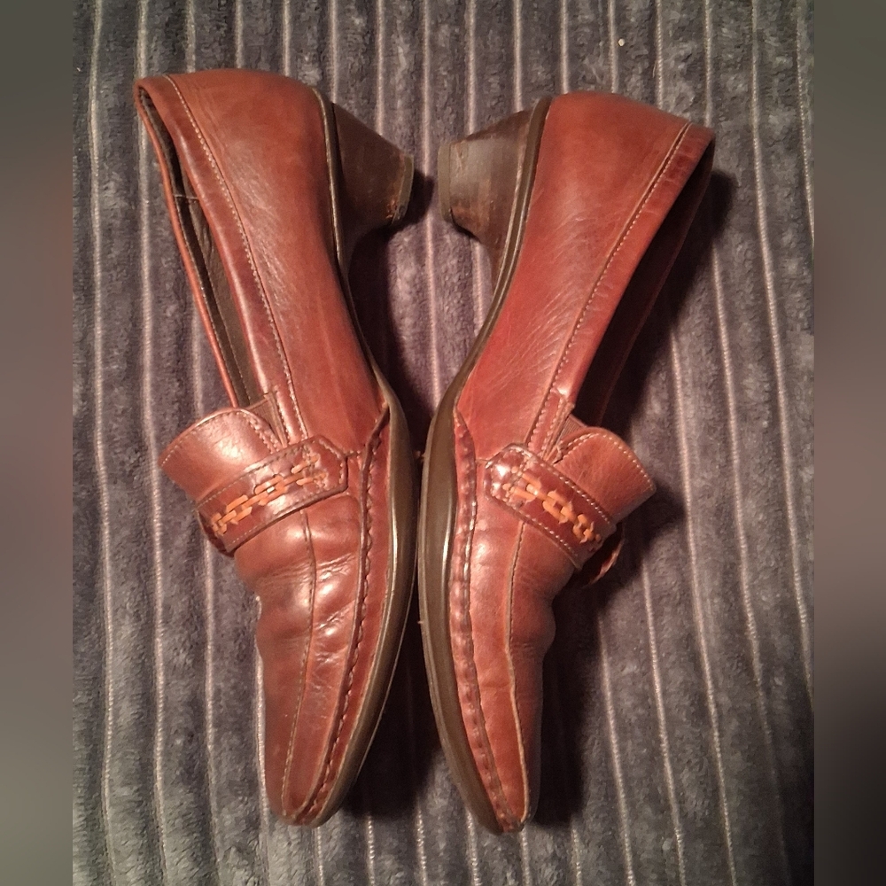 🐎PIKOLINOS Chestnut Leather Loafers Size 37 - Picture 2 of 6